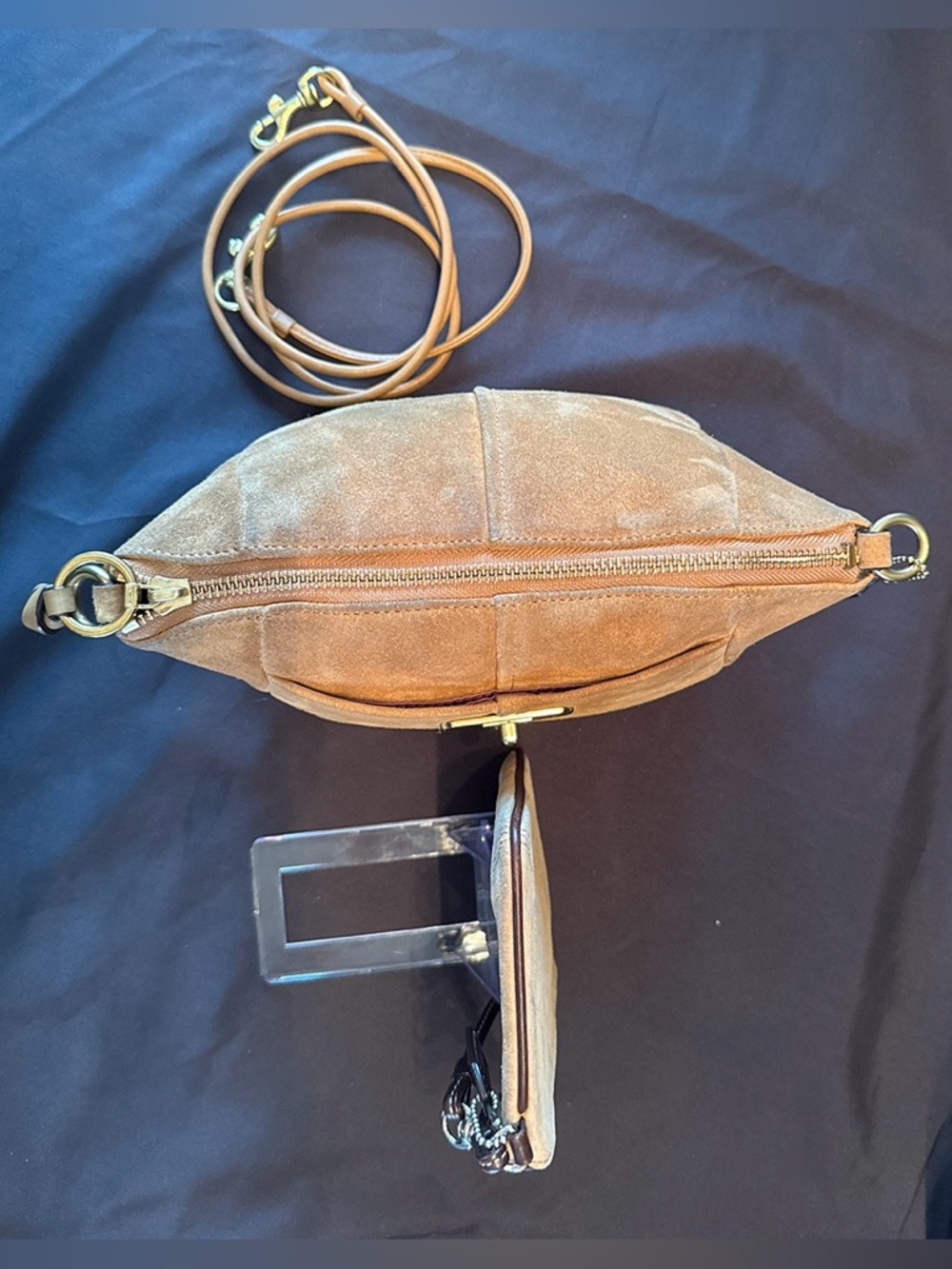 Coach Vintage Mini Tan Suede Crossbody With Suede Wristlet - Picture 6 of 16
